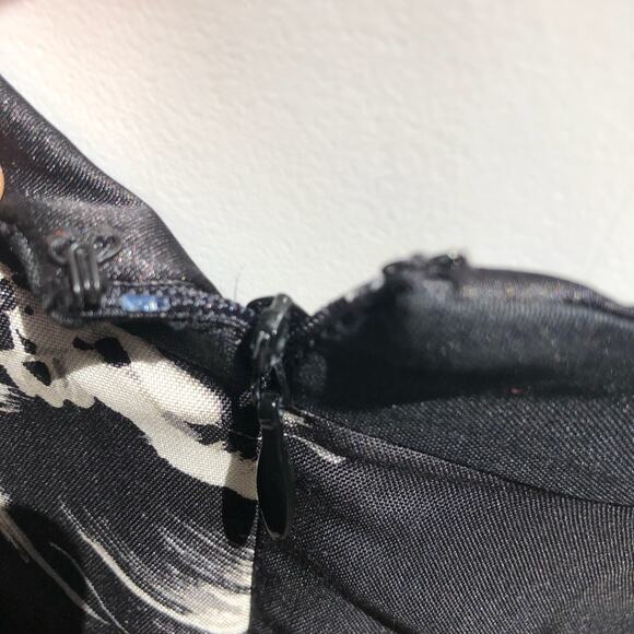 Ann Taylor black white floral off shoulder silk dress  size 4 NEW - Picture 8 of 12